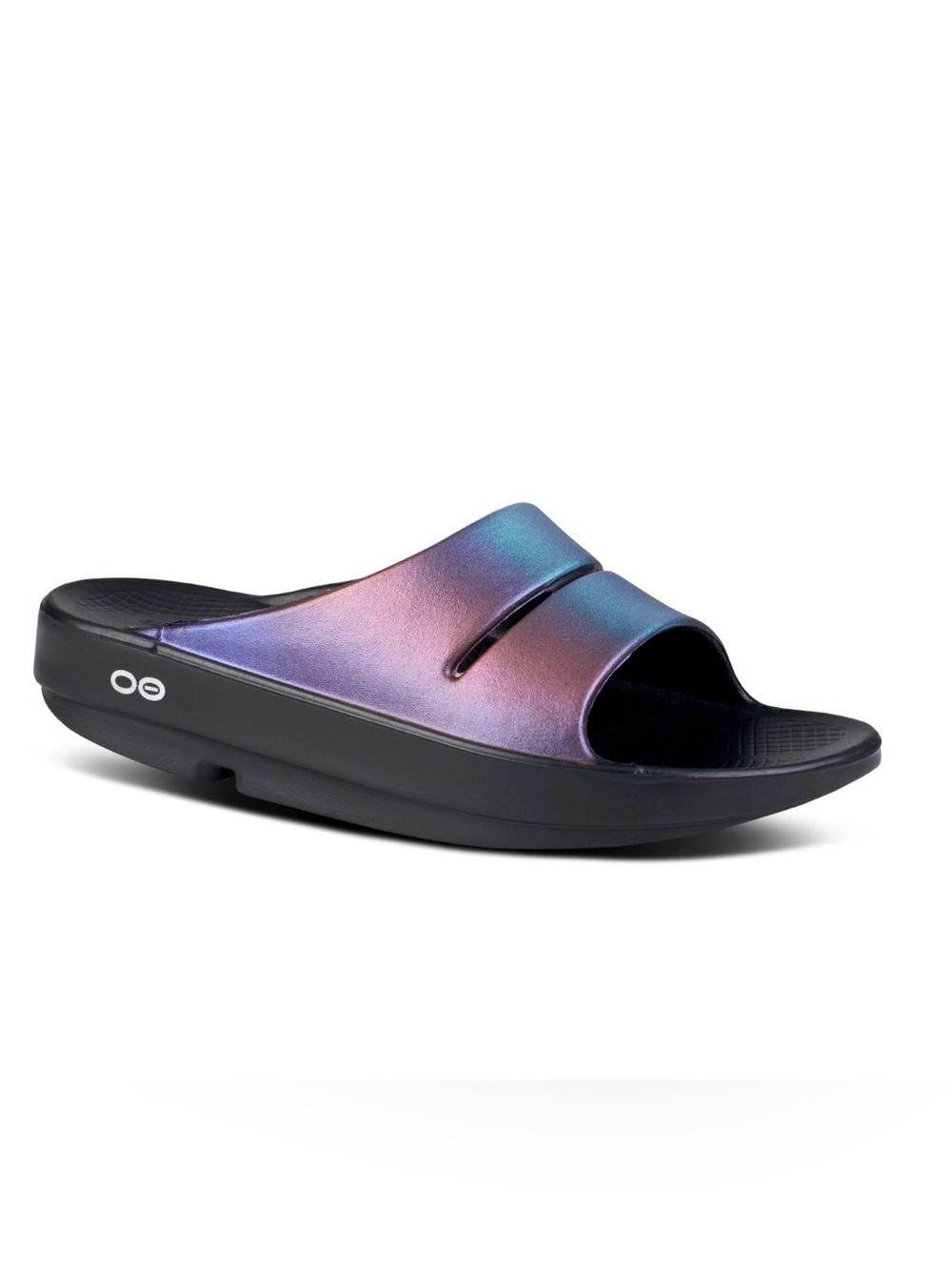 OOFOS Women's Iridescent Slide Sandals - Purple/Blue/Pink